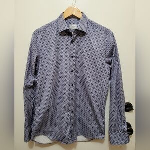 Stenstroms Stylish Geometric Patterned Button-Down Shirt 15-3/4 40